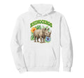 Rhino Groovy Floral Watercolor Rhino Boho Hoodie - Unique Graphic Unisex - T-Shirt, Sweatshirt, Hoodie