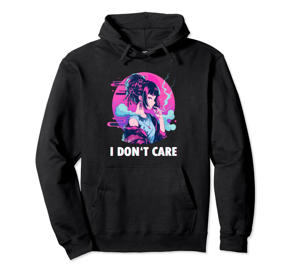 Aesthetic Vaporwave I Dont Care Hoodie - Minimalist Print Men Women - T-Shirt, Sweatshirt, Hoodie