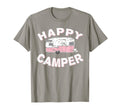 Distressed Happy Camper Rv Trailer T-Shirt - Fun Novelty Design for Adults - T-Shirt, Sweatshirt, Hoodie