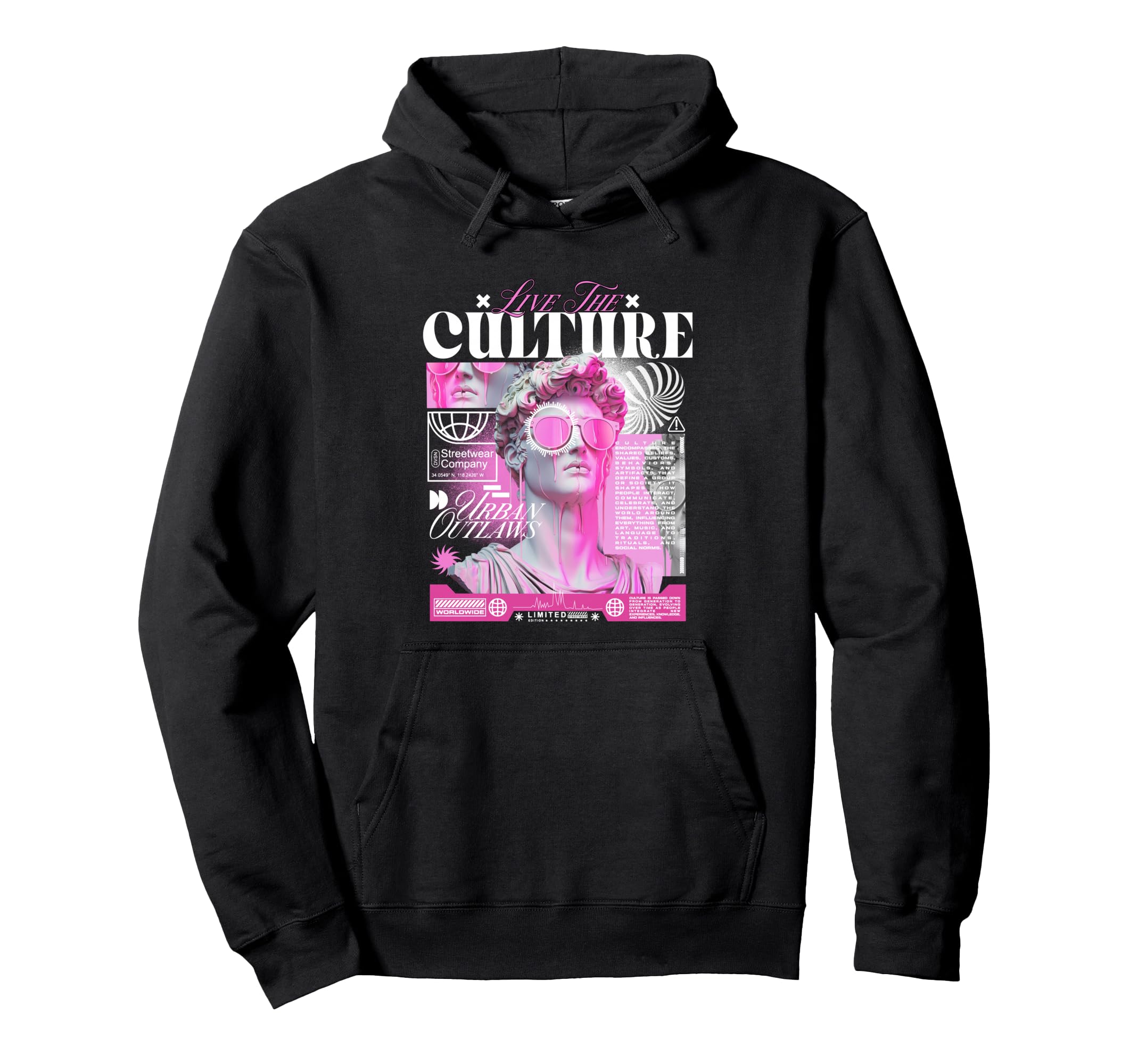 Y2K Culture Bold Urban Graffiti Hoodie - Fun Novelty Design Unisex - T-Shirt, Sweatshirt, Hoodie