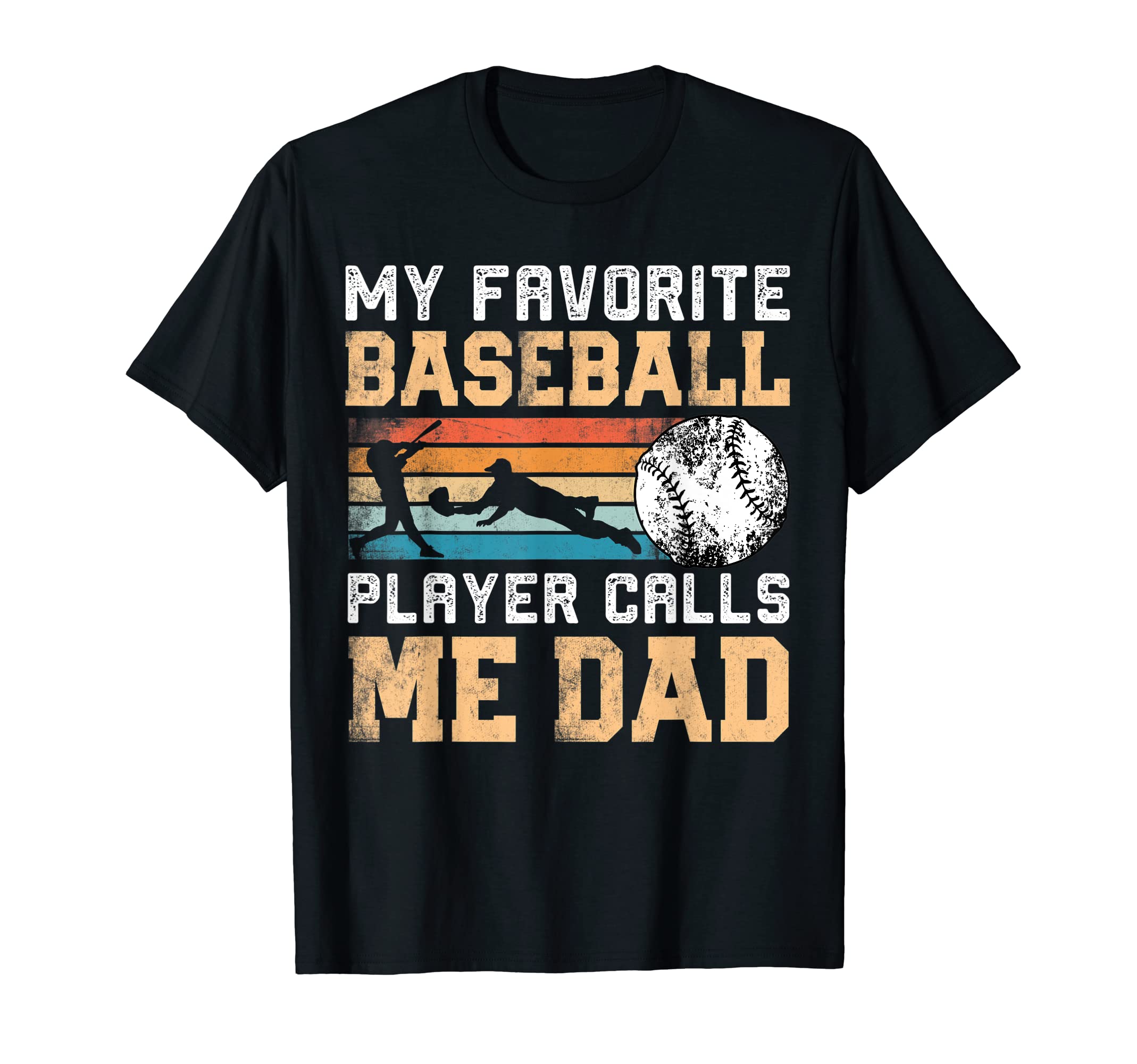 Mens Funny Baseball Dad Fathers Day T-Shirt - Custom Art Print for Adults - T-Shirt, Sweatshirt, Hoodie