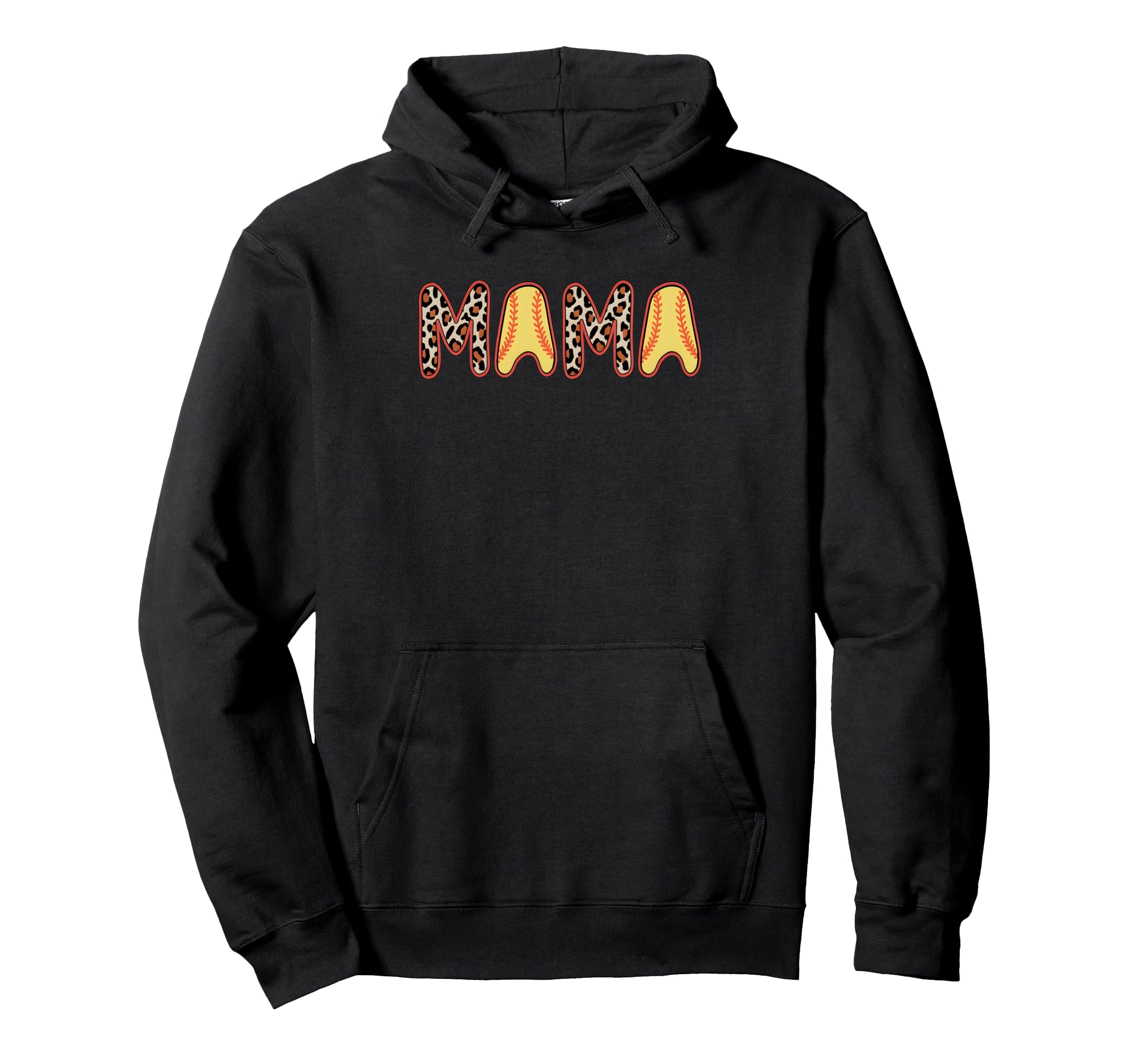 Mama Mom Both Leopard Baseball Softball Mom Hoodie - Unique Graphic Unisex - T-Shirt, Sweatshirt, Hoodie