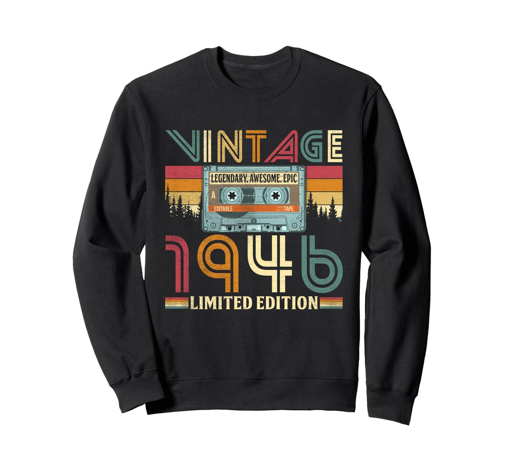 80 Years Old 1946 80Th Birthday Sweatshirt - Minimalist Print for Adults - T-Shirt, Sweatshirt, Hoodie