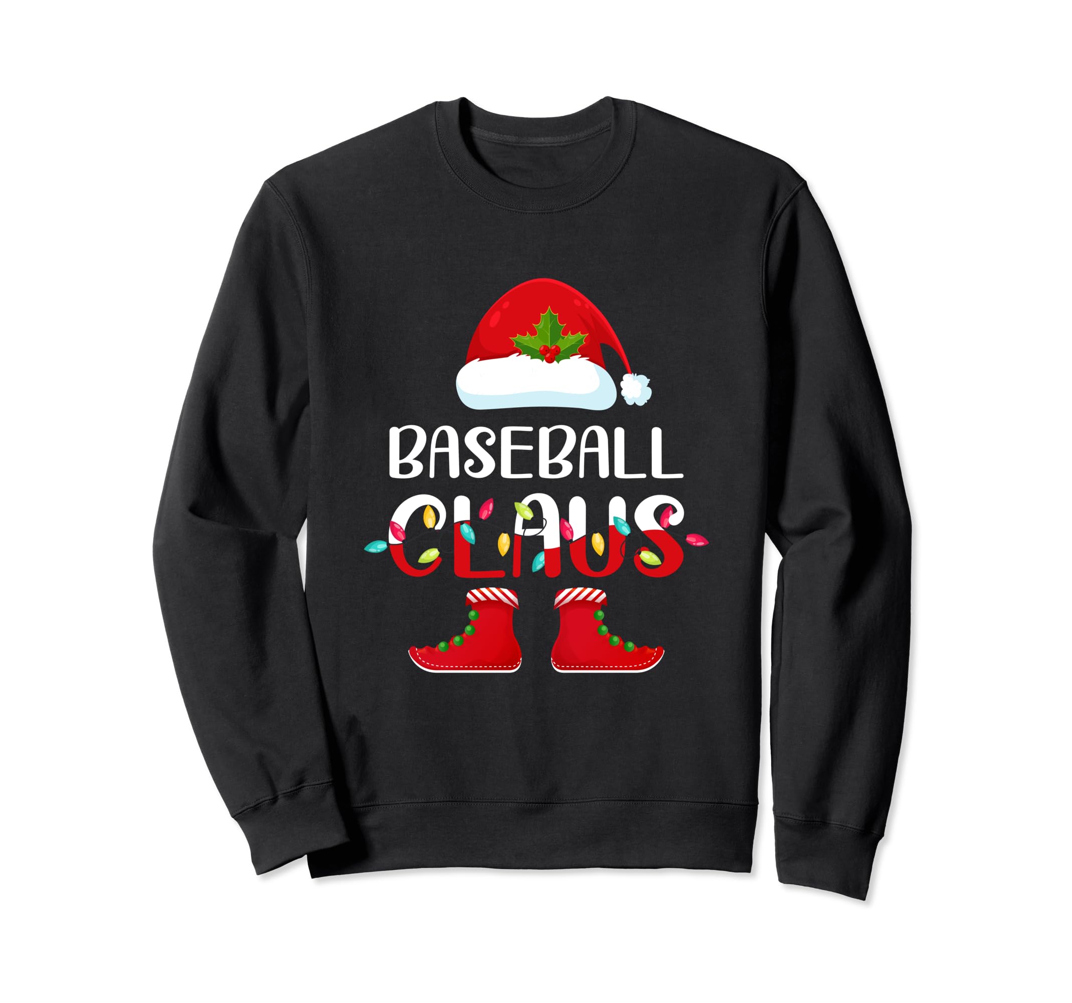 Santa Baseball Claus Elf Matching Sweatshirt - Unique Graphic Men Women - T-Shirt, Sweatshirt, Hoodie