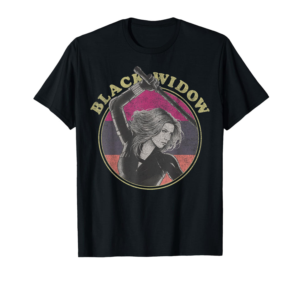 Marvel Black Widow Stripe Circle T-Shirt - Fun Novelty Design Unisex - T-Shirt, Sweatshirt, Hoodie