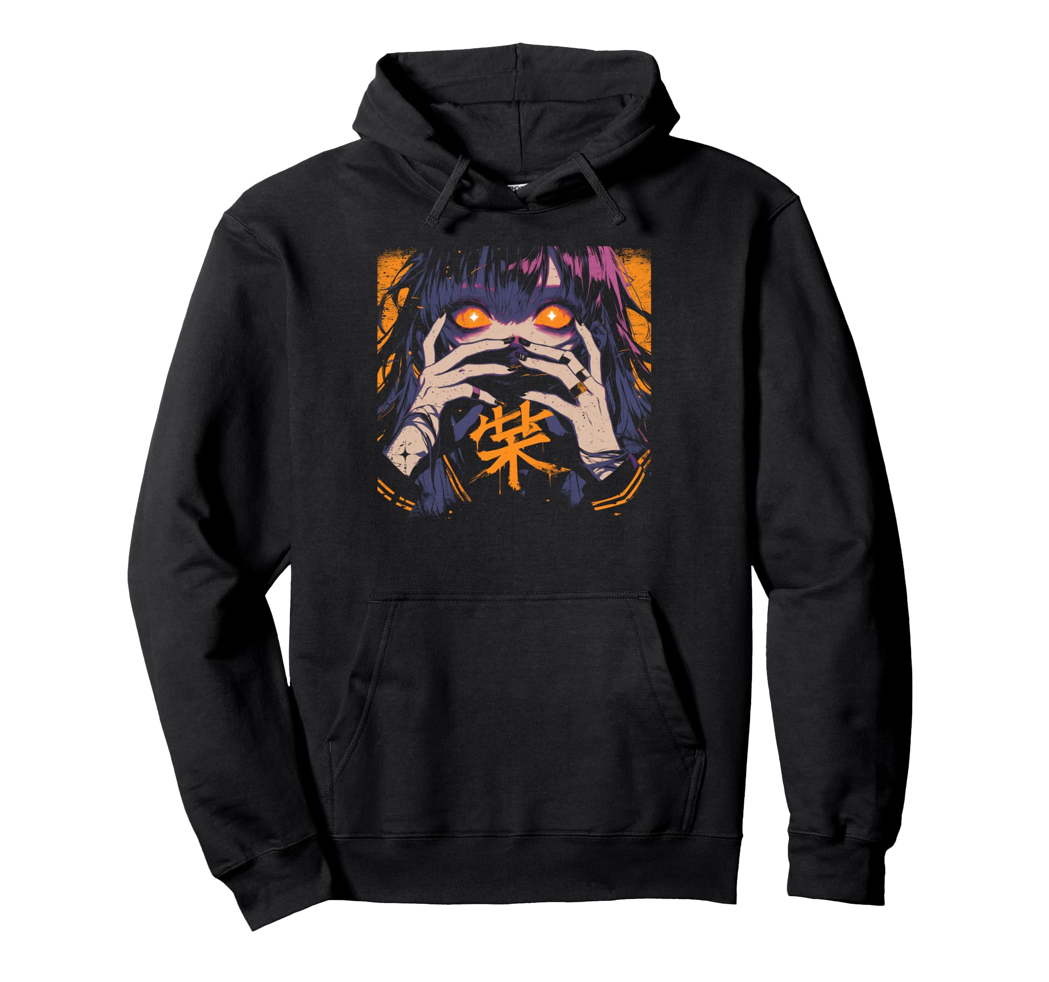 Goth Grunge Demon Anime Waifu Horror Hoodie - Custom Art Print Men Women - T-Shirt, Sweatshirt, Hoodie