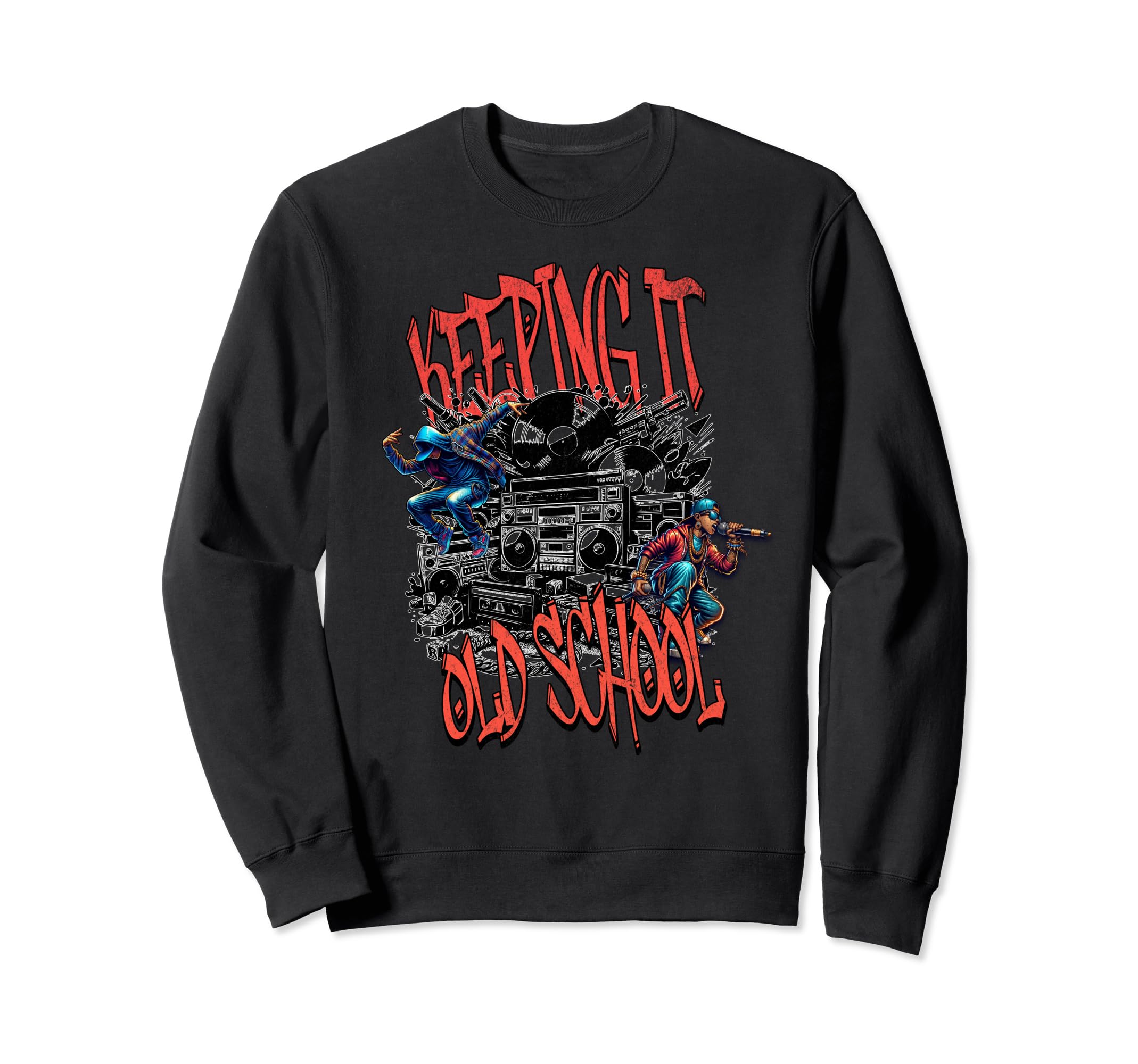 Keeping It Old School 80S 90S Sweatshirt - Aesthetic Graphic for Adults - T-Shirt, Sweatshirt, Hoodie