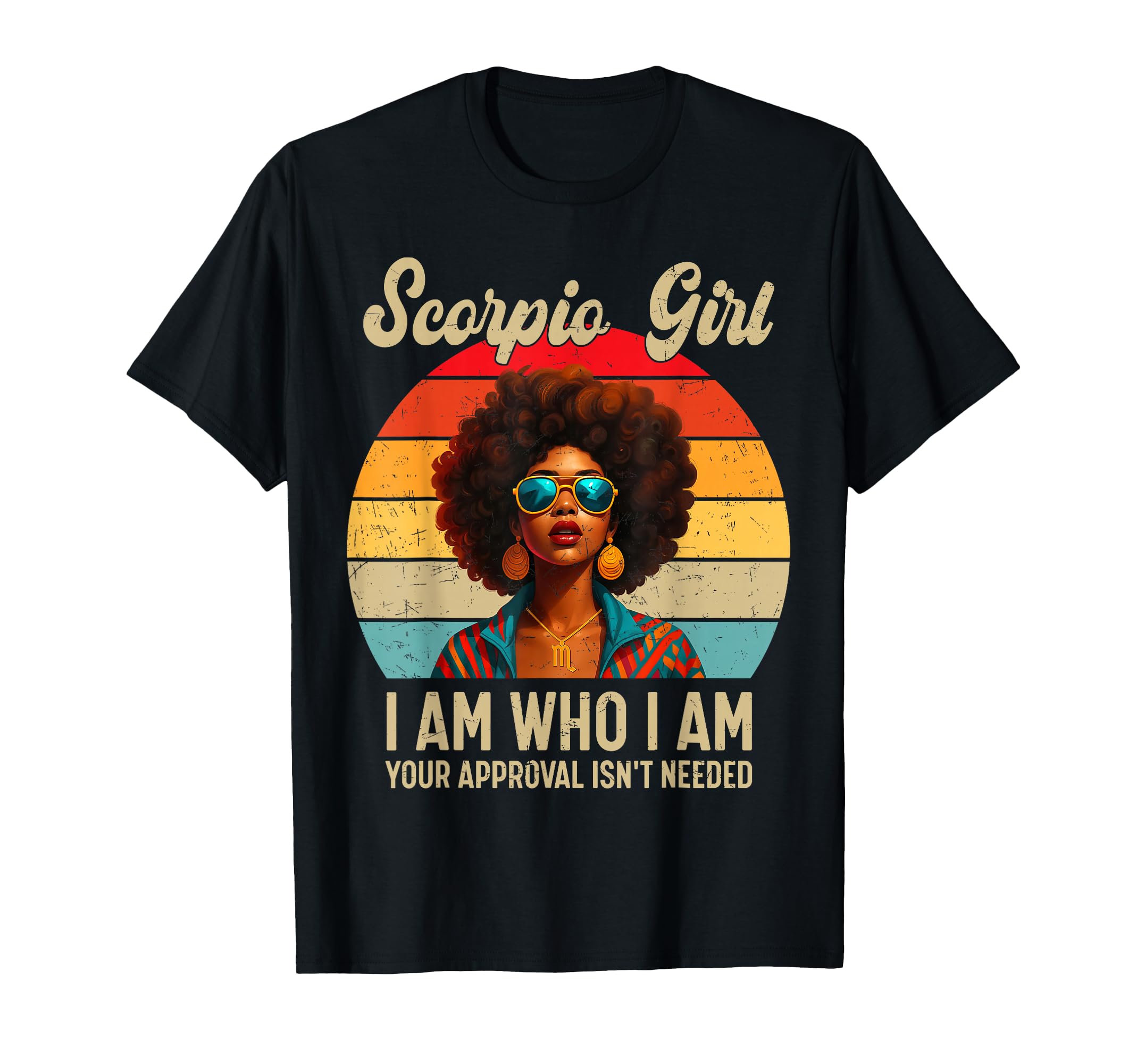 Scorpio Zodiac African American T-Shirt - Fun Novelty Design for Adults - T-Shirt, Sweatshirt, Hoodie