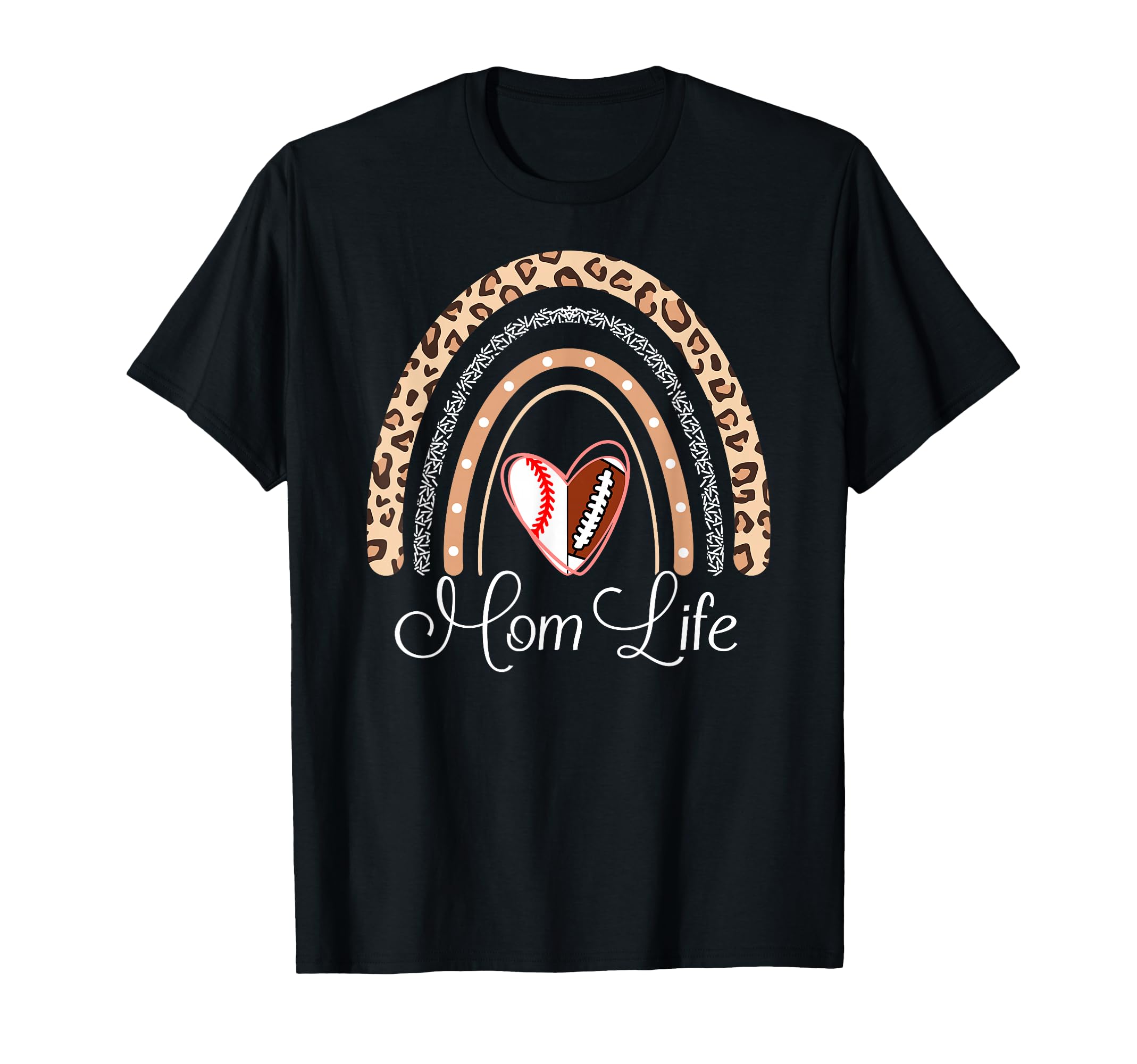 Mom Life Boho Rainbow Funny Football T-Shirt - Minimalist Print Men Women - T-Shirt, Sweatshirt, Hoodie