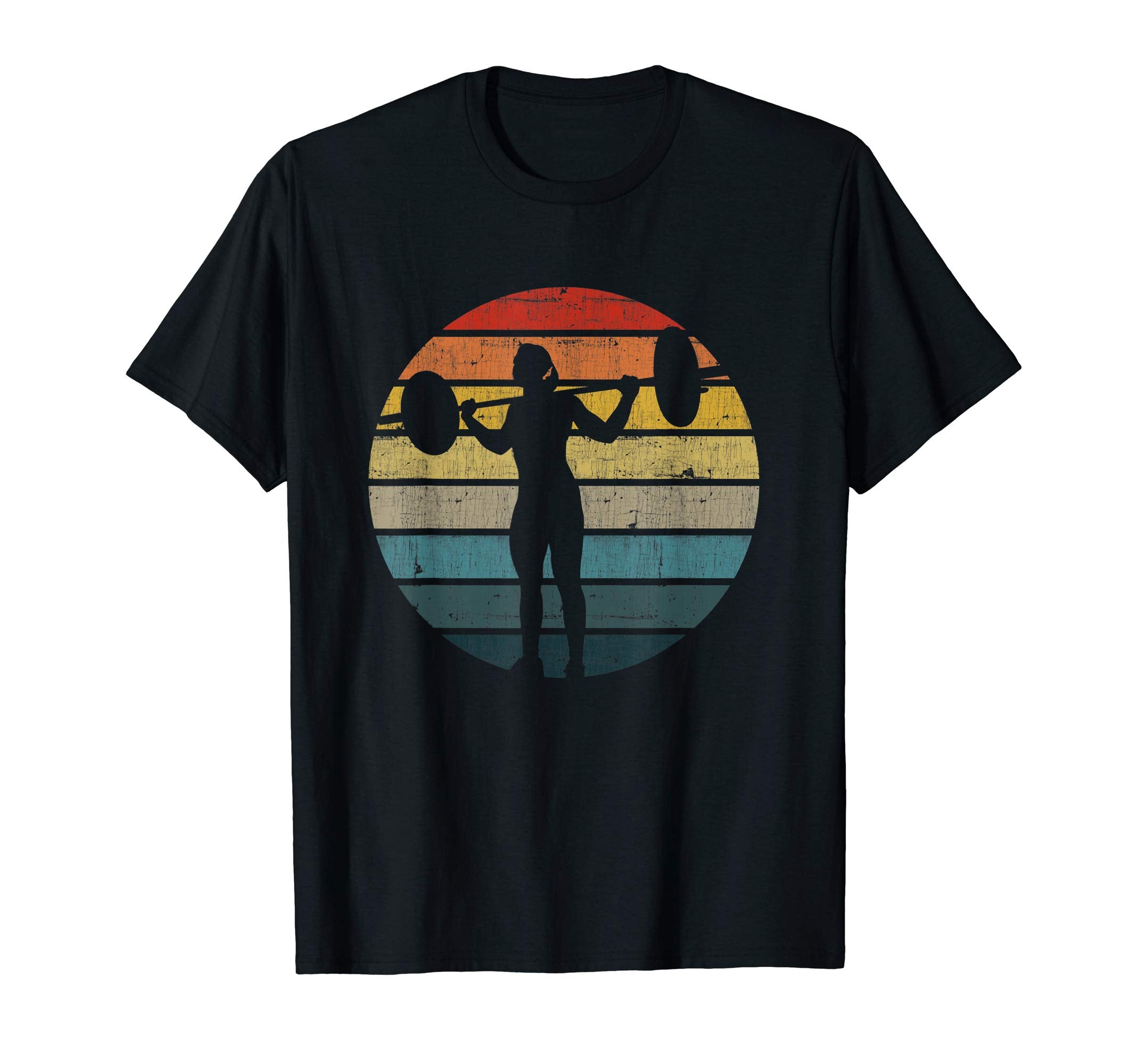 Lifting Weights Silhouette Distressed T-Shirt - Aesthetic Graphic Unisex - T-Shirt, Sweatshirt, Hoodie