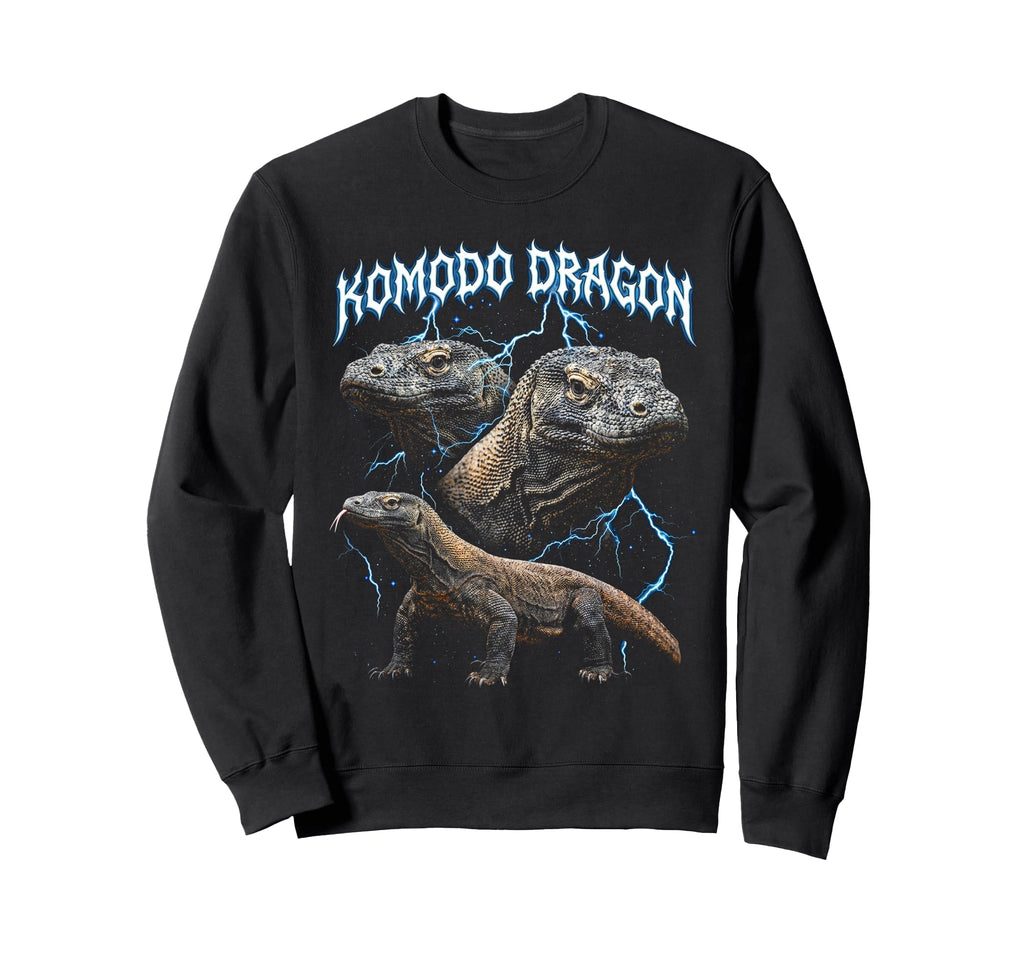 Komodo Dragon 90S Heavy Metal Sweatshirt - Fun Novelty Design Men Women - T-Shirt, Sweatshirt, Hoodie