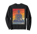 Buddha Let That Shit Go Distressed Sweatshirt - Aesthetic Graphic Unisex - T-Shirt, Sweatshirt, Hoodie