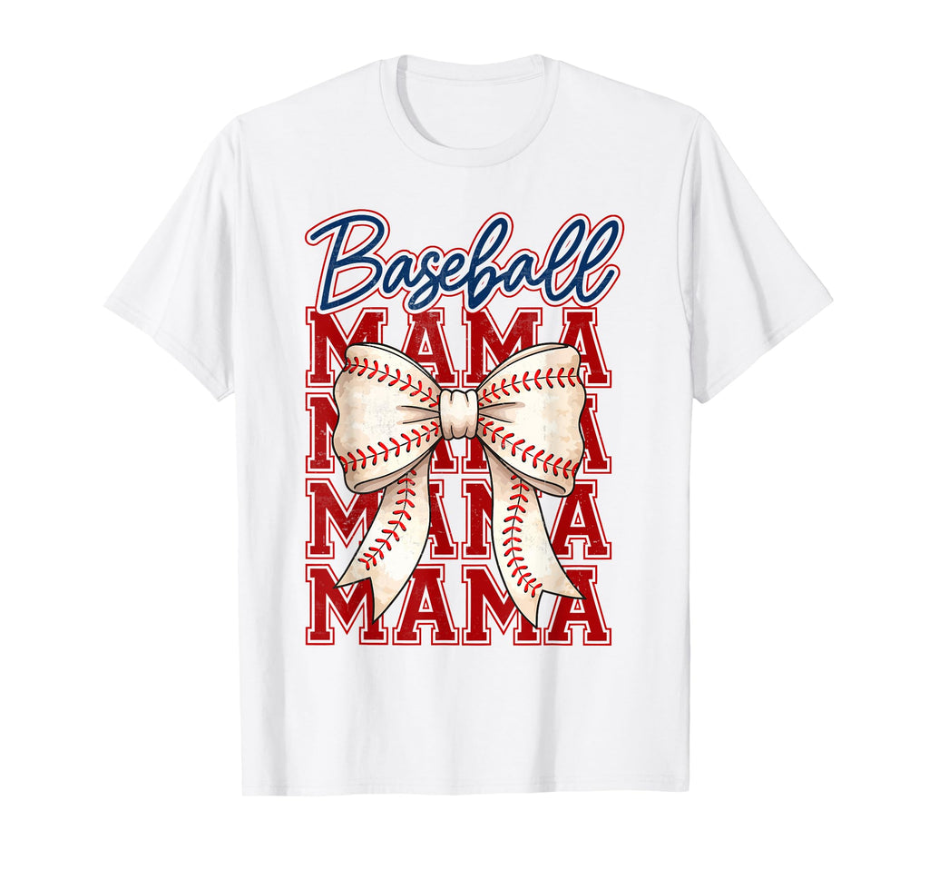 Baseball Mama Coquette Bow T-Shirt - Fun Novelty Design for Adults - T-Shirt, Sweatshirt, Hoodie