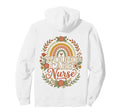 Wound Care Nurse Boho Rainbow Floral Hoodie - Fun Novelty Design Men Women - T-Shirt, Sweatshirt, Hoodie