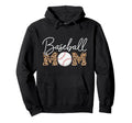 Baseball Mom Leopard Cursive Hoodie - Casual Everyday Wear for Adults - T-Shirt, Sweatshirt, Hoodie