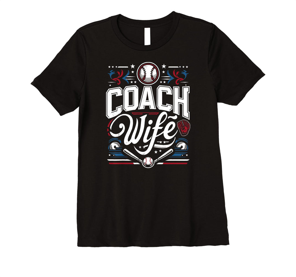 Womens Coach Wife Baseball Wife Mom T-Shirt - Aesthetic Graphic for Adults - T-Shirt, Sweatshirt, Hoodie