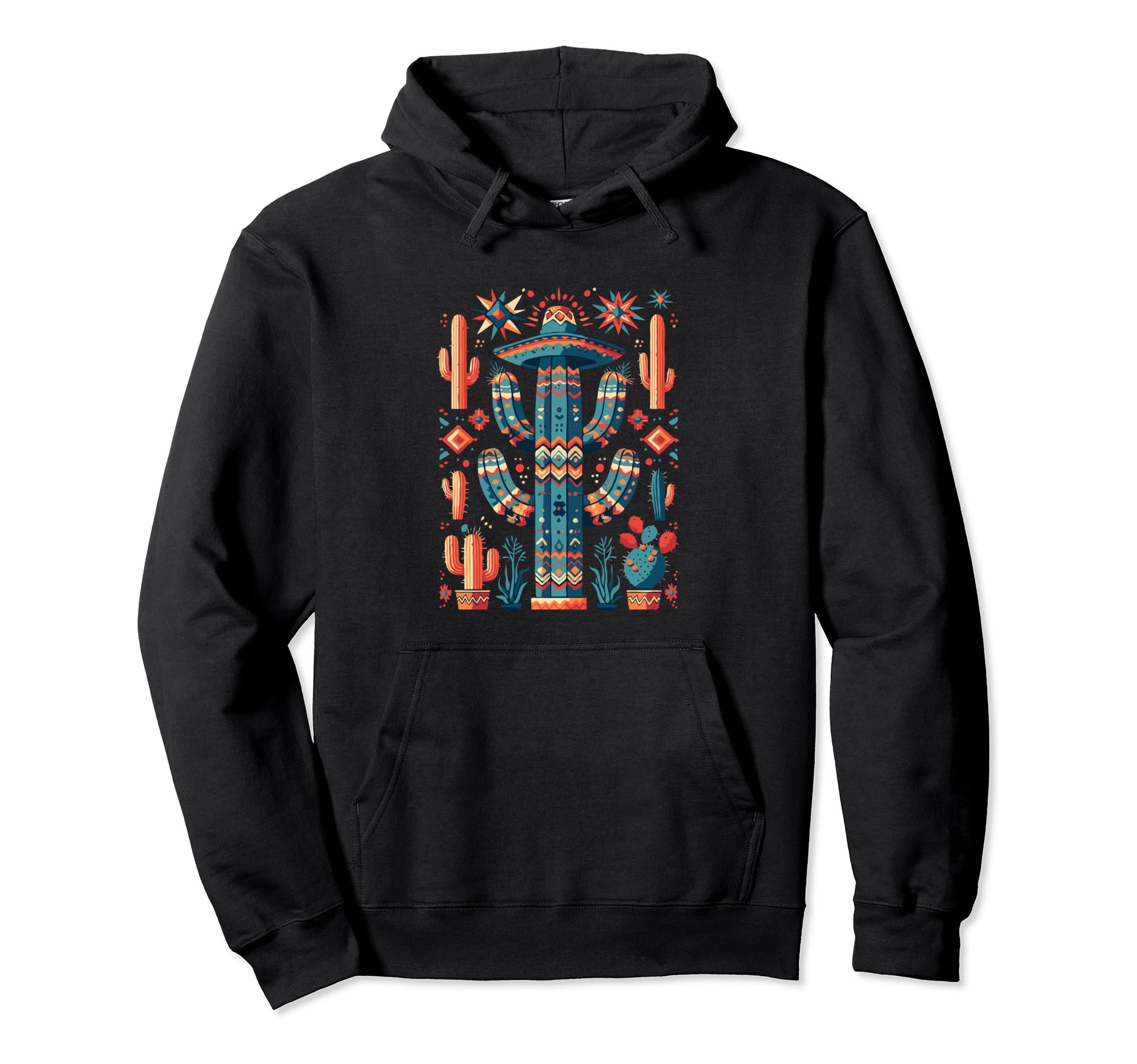 Cactus Serape Succulent Plant Cacti Hoodie - Unique Graphic Men Women - T-Shirt, Sweatshirt, Hoodie