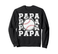 Baseball Papa Cracked Wall Family Sweatshirt - Unique Graphic Men Women - T-Shirt, Sweatshirt, Hoodie