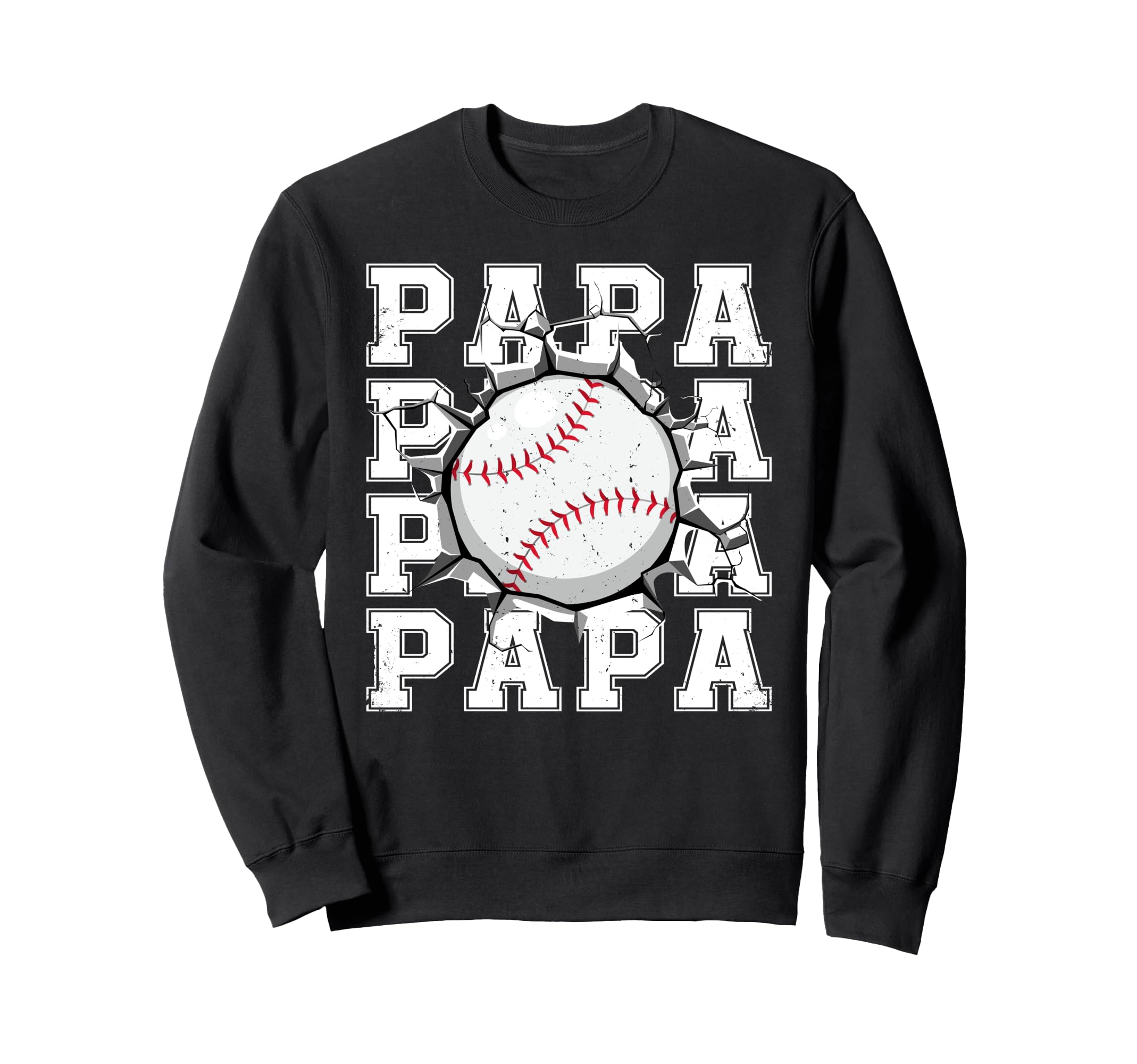 Baseball Papa Cracked Wall Family Sweatshirt - Unique Graphic Men Women - T-Shirt, Sweatshirt, Hoodie