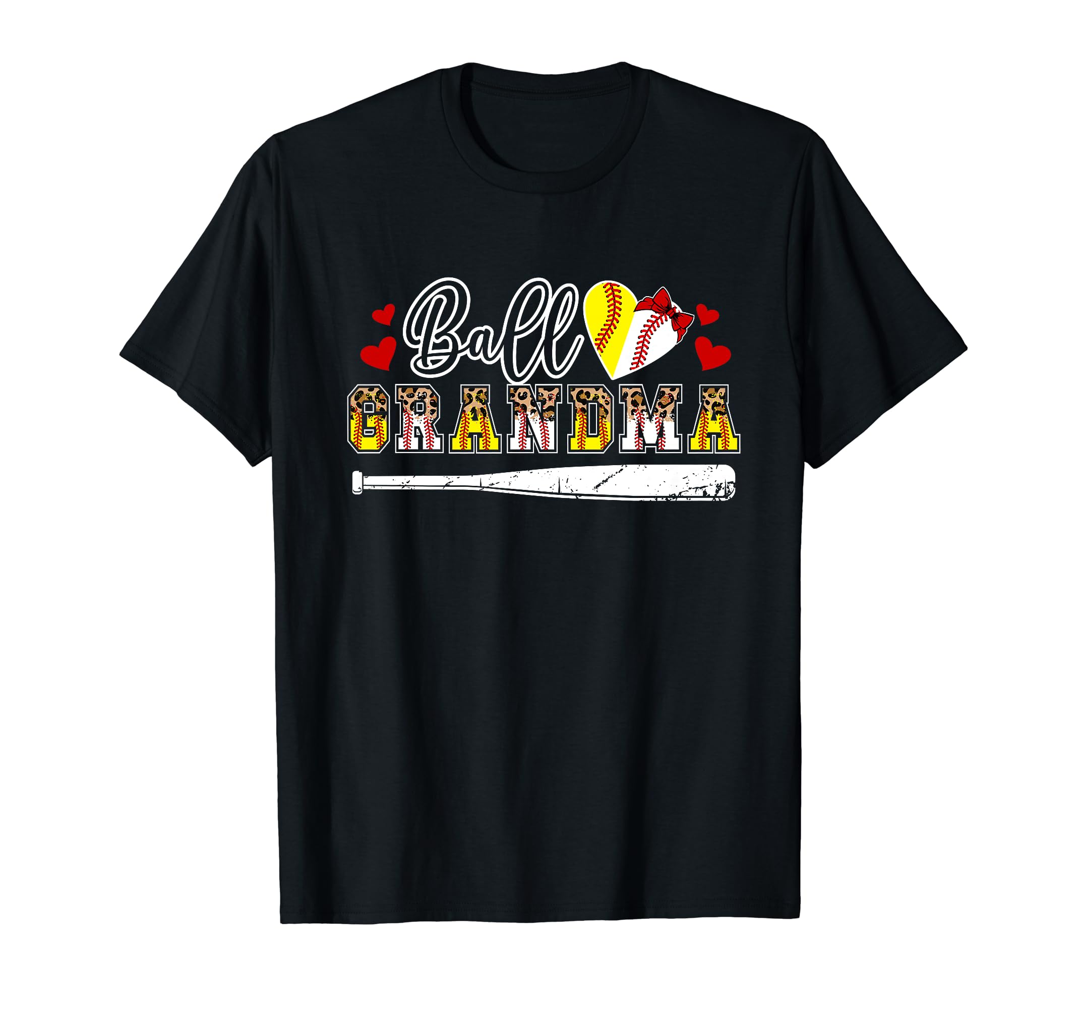 Ball Grandma Leopard Baseball T-Shirt - Fun Novelty Design Men Women - T-Shirt, Sweatshirt, Hoodie