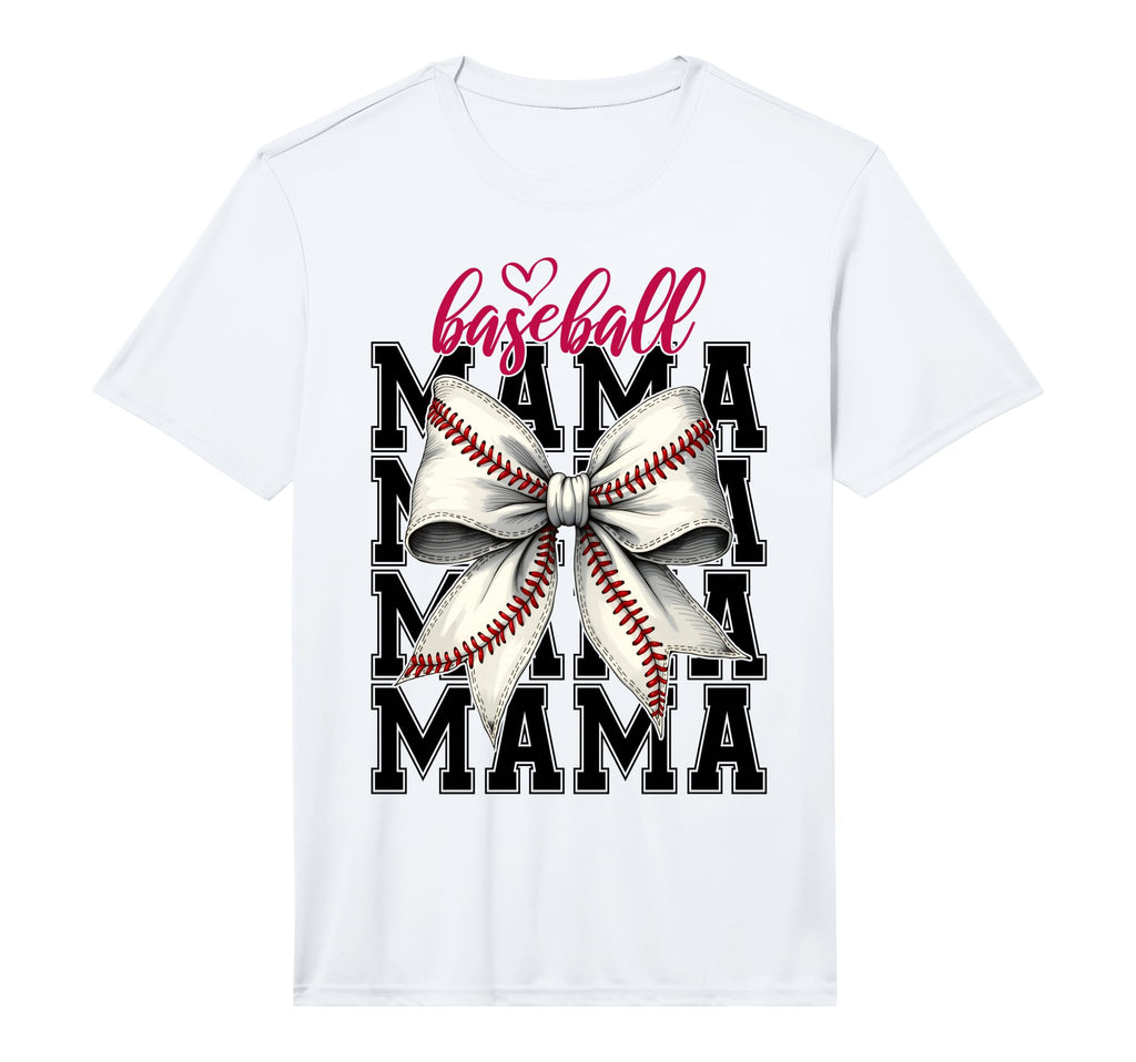 Baseball Mama Coquette Bow Game Day T-Shirt - Graphic Print Unisex - T-Shirt, Sweatshirt, Hoodie