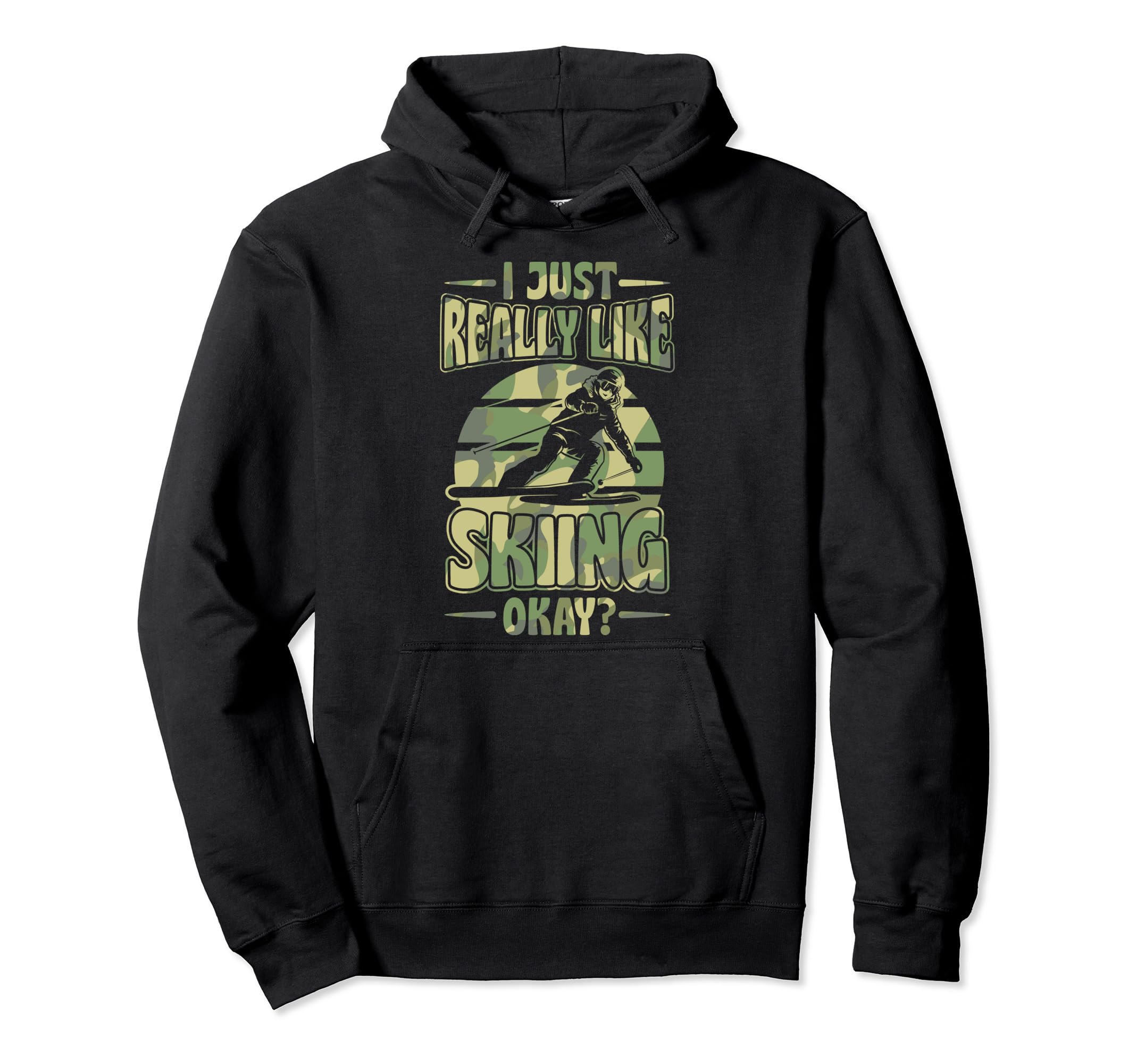 I Just Freaking Love Skiing Bohemian Hoodie - Graphic Print for Adults - T-Shirt, Sweatshirt, Hoodie