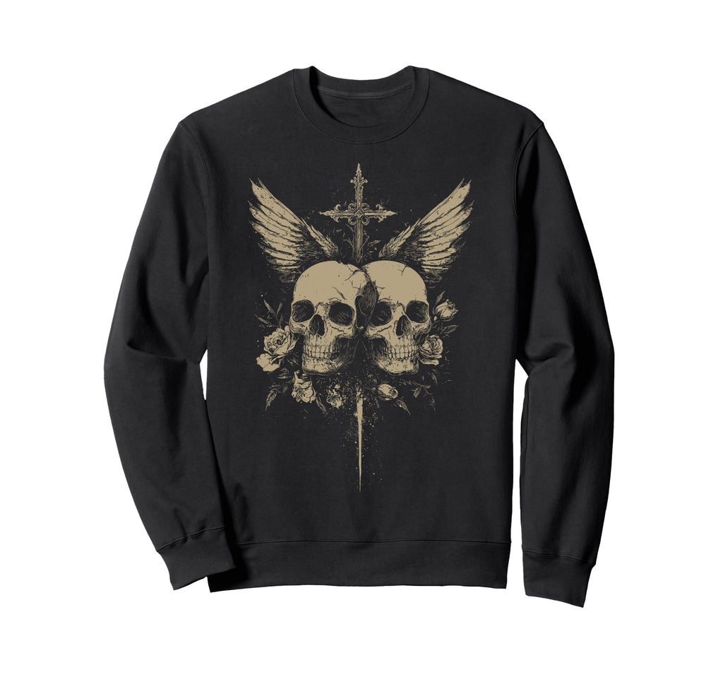 Skull Cross Y2K Grunge Aesthetic Sweatshirt - Unique Graphic for Adults - T-Shirt, Sweatshirt, Hoodie