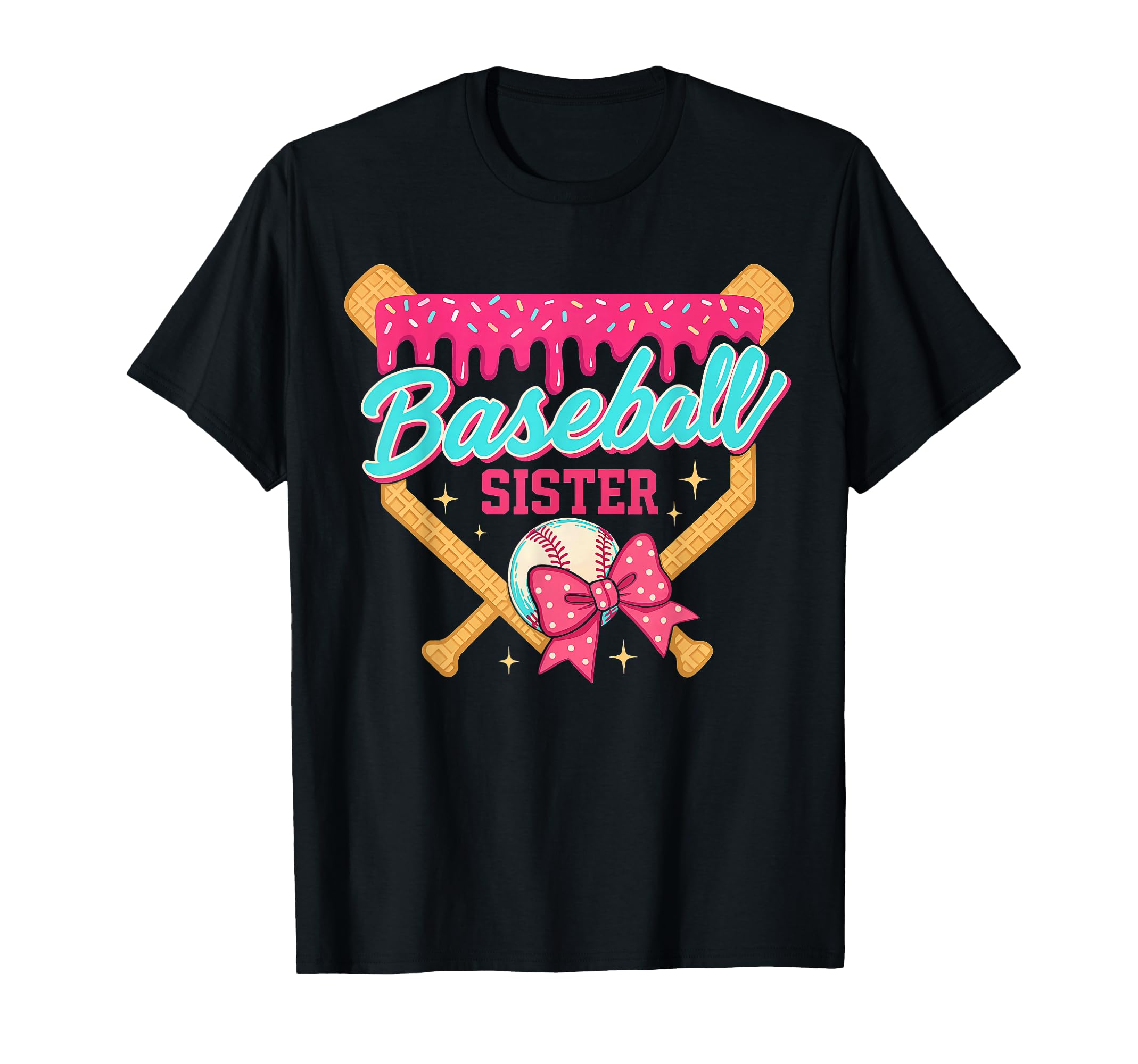 Baseball Sister Ice Cream Drip T-Shirt - Minimalist Print Men Women - T-Shirt, Sweatshirt, Hoodie