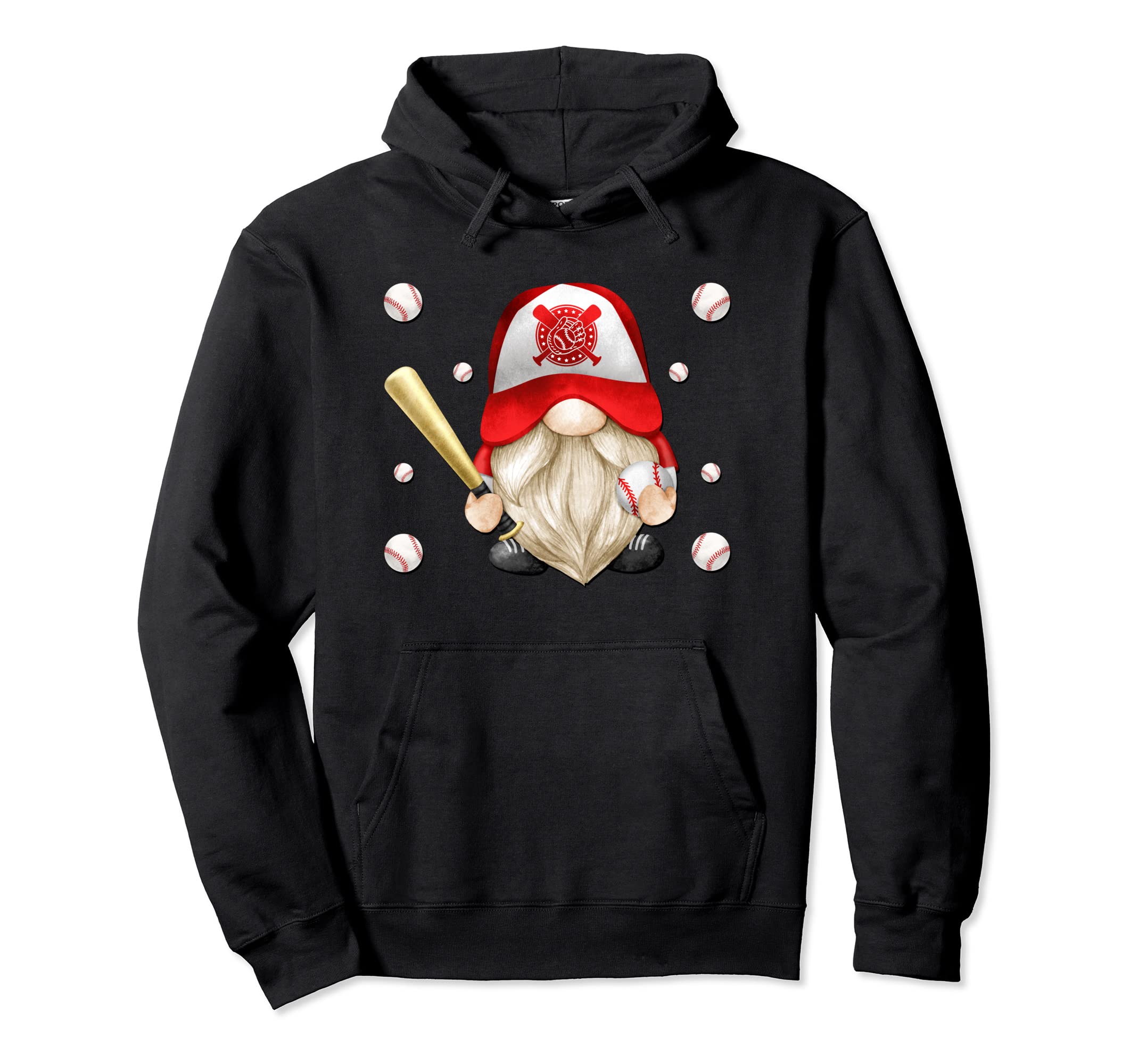 Red Baseball Grandpa Gnome Just Who Hoodie - Unique Graphic Men Women - T-Shirt, Sweatshirt, Hoodie