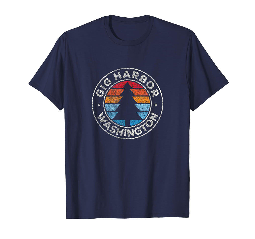 Gig Harbor Washington Wa 70S T-Shirt - Minimalist Print Men Women - T-Shirt, Sweatshirt, Hoodie