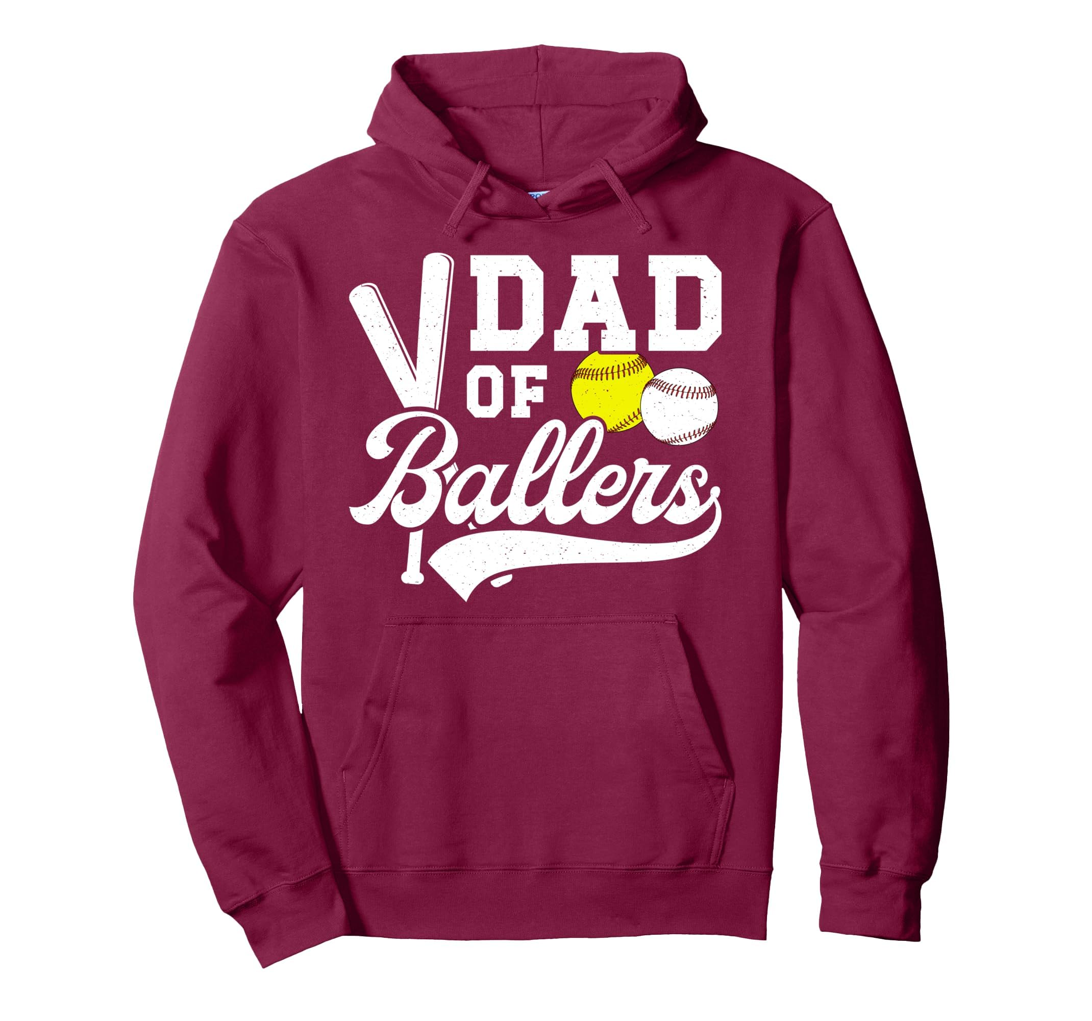 Dad Ballers Baseball Softball Dad Hoodie - Unique Graphic for Adults - T-Shirt, Sweatshirt, Hoodie