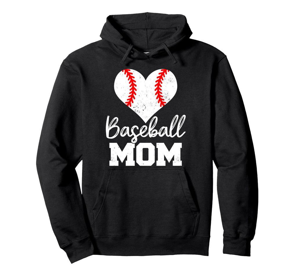 Baseball Mom Heart Funny Heartfelt Hoodie - Casual Everyday Wear Unisex - T-Shirt, Sweatshirt, Hoodie