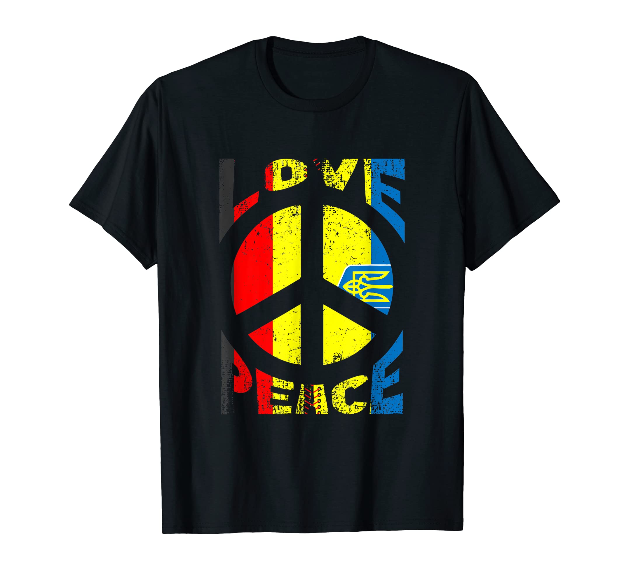 Ukraine Germany Flag Love Peace Peace T-Shirt - Minimalist Print Unisex - T-Shirt, Sweatshirt, Hoodie