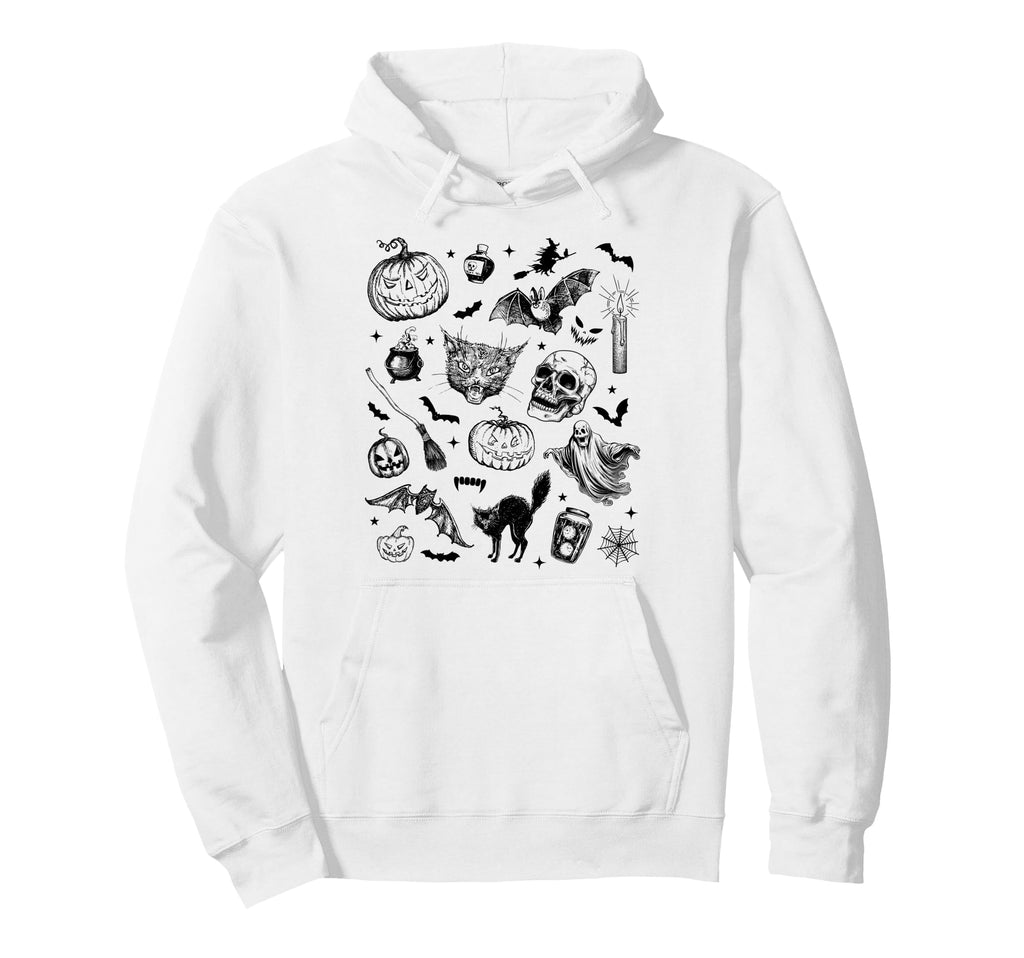 Halloween 90S Tattoo Aesthetic Hoodie - Novelty Apparel for Adults - T-Shirt, Sweatshirt, Hoodie