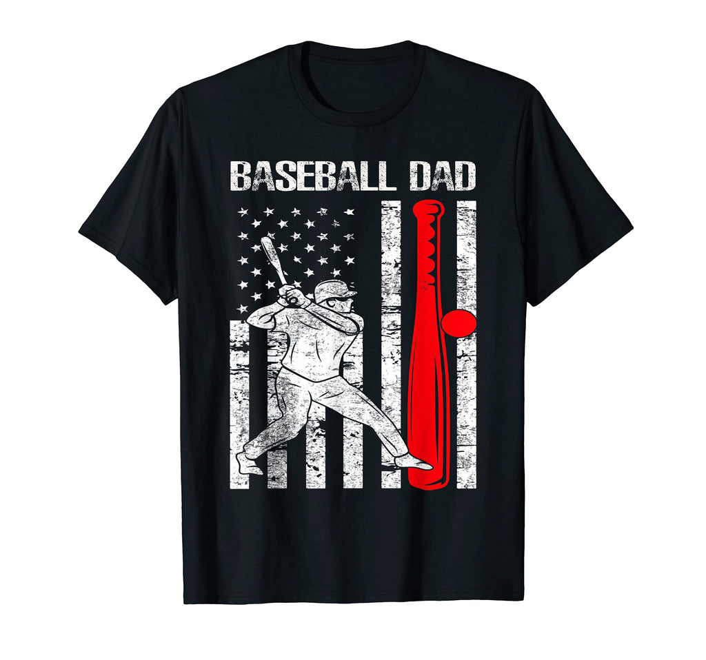 Usa Flag Baseball Dad Baseball Father T-Shirt - Unique Graphic for Adults - T-Shirt, Sweatshirt, Hoodie