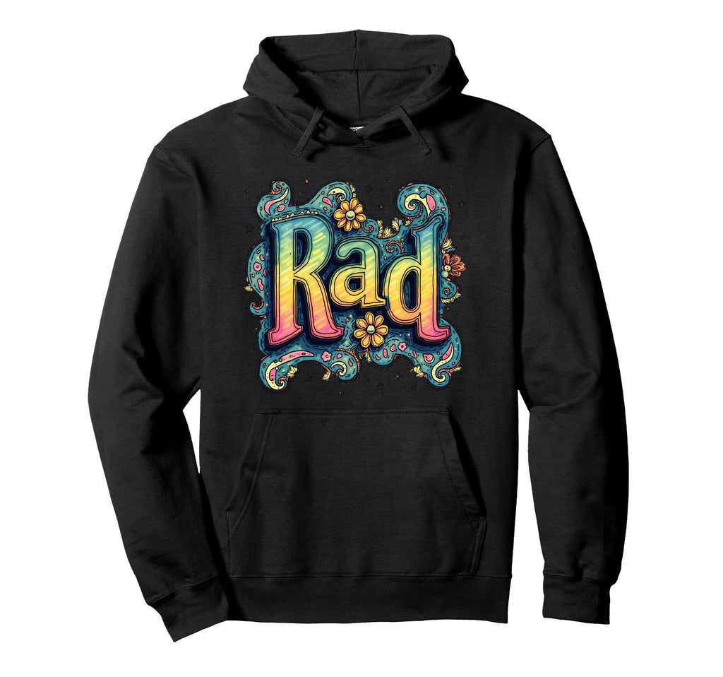 Rad Typography 70S Groovy Aesthetic Hoodie - Custom Art Print for Adults - T-Shirt, Sweatshirt, Hoodie