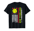 Softball Dad American Flag Matching Game T-Shirt - Custom Art Print Unisex - T-Shirt, Sweatshirt, Hoodie