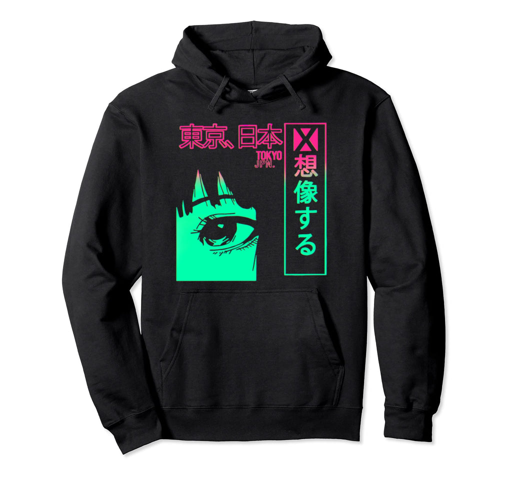 Vaporwave Aesthetic Anime Harajuku Hoodie - Minimalist Print Men Women - T-Shirt, Sweatshirt, Hoodie