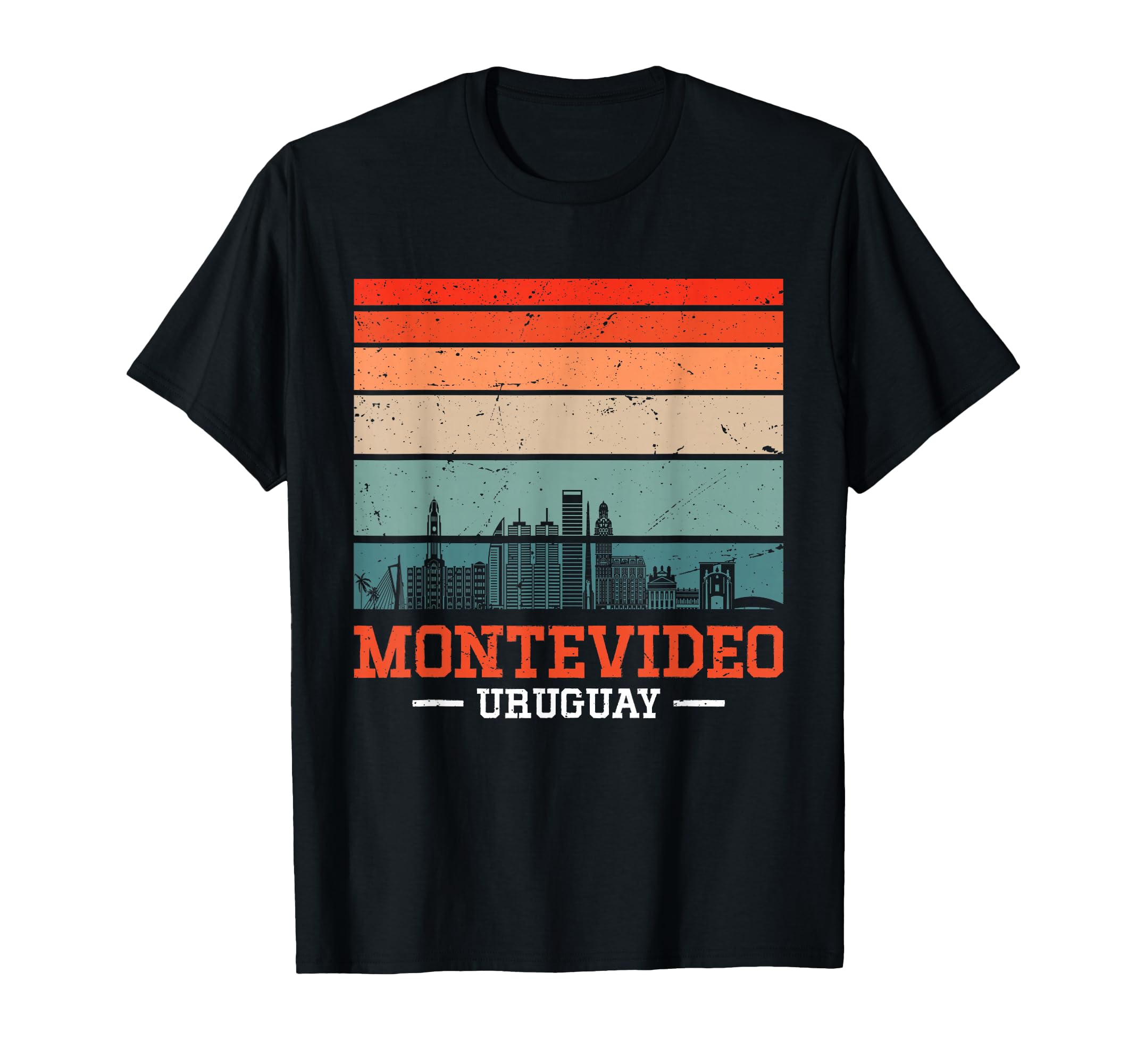 Montevideo Uruguay Sunset Skyline T-Shirt - Novelty Apparel for Adults - T-Shirt, Sweatshirt, Hoodie