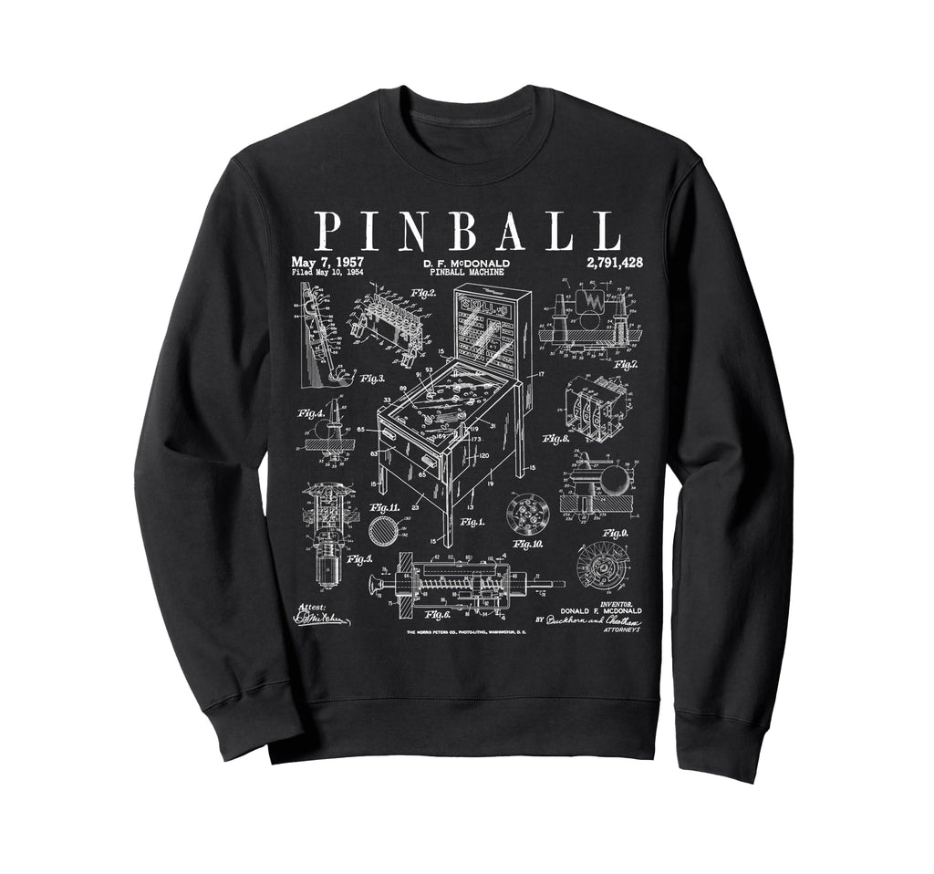 Pinball Arcade Gaming Machine Sweatshirt - Novelty Apparel for Adults - T-Shirt, Sweatshirt, Hoodie