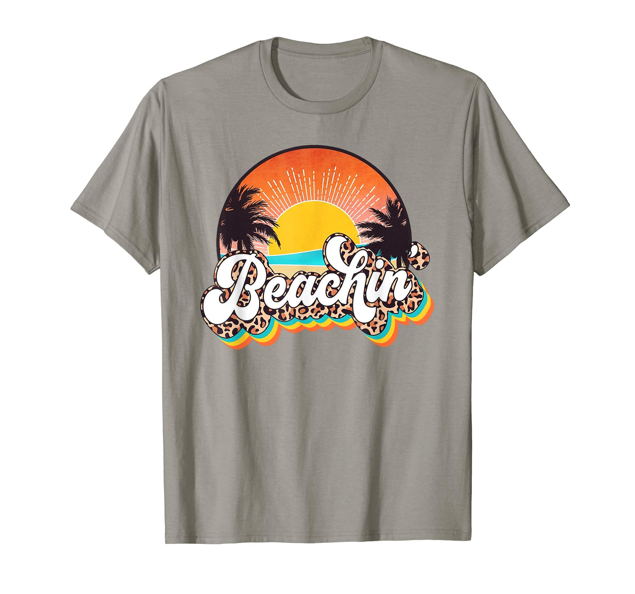 Beachin Leopard Summer Sunset Beach T-Shirt - Aesthetic Graphic Unisex - T-Shirt, Sweatshirt, Hoodie