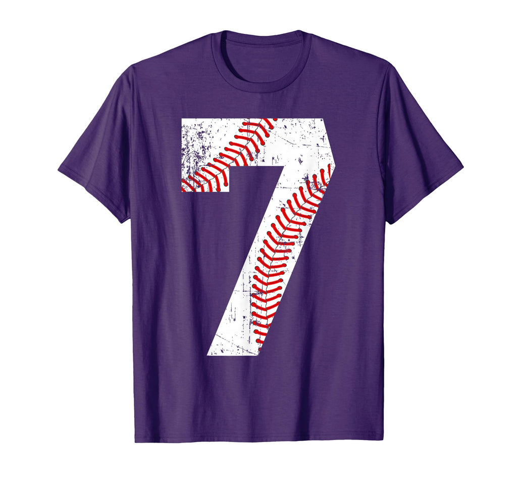 Baseball 7 Jersey Number T-Shirt - Novelty Apparel for Adults - T-Shirt, Sweatshirt, Hoodie
