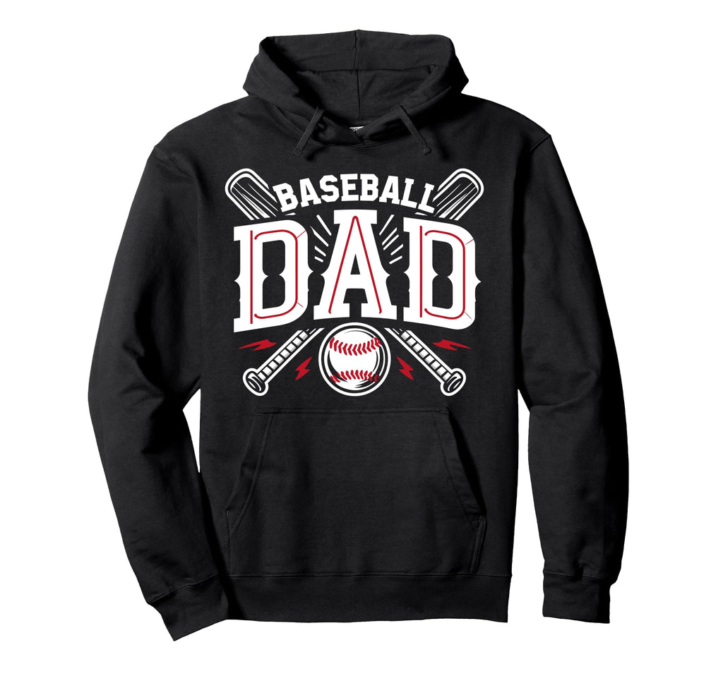 Baseball Dad Happy Fathers Day Hoodie - Custom Art Print Men Women - T-Shirt, Sweatshirt, Hoodie