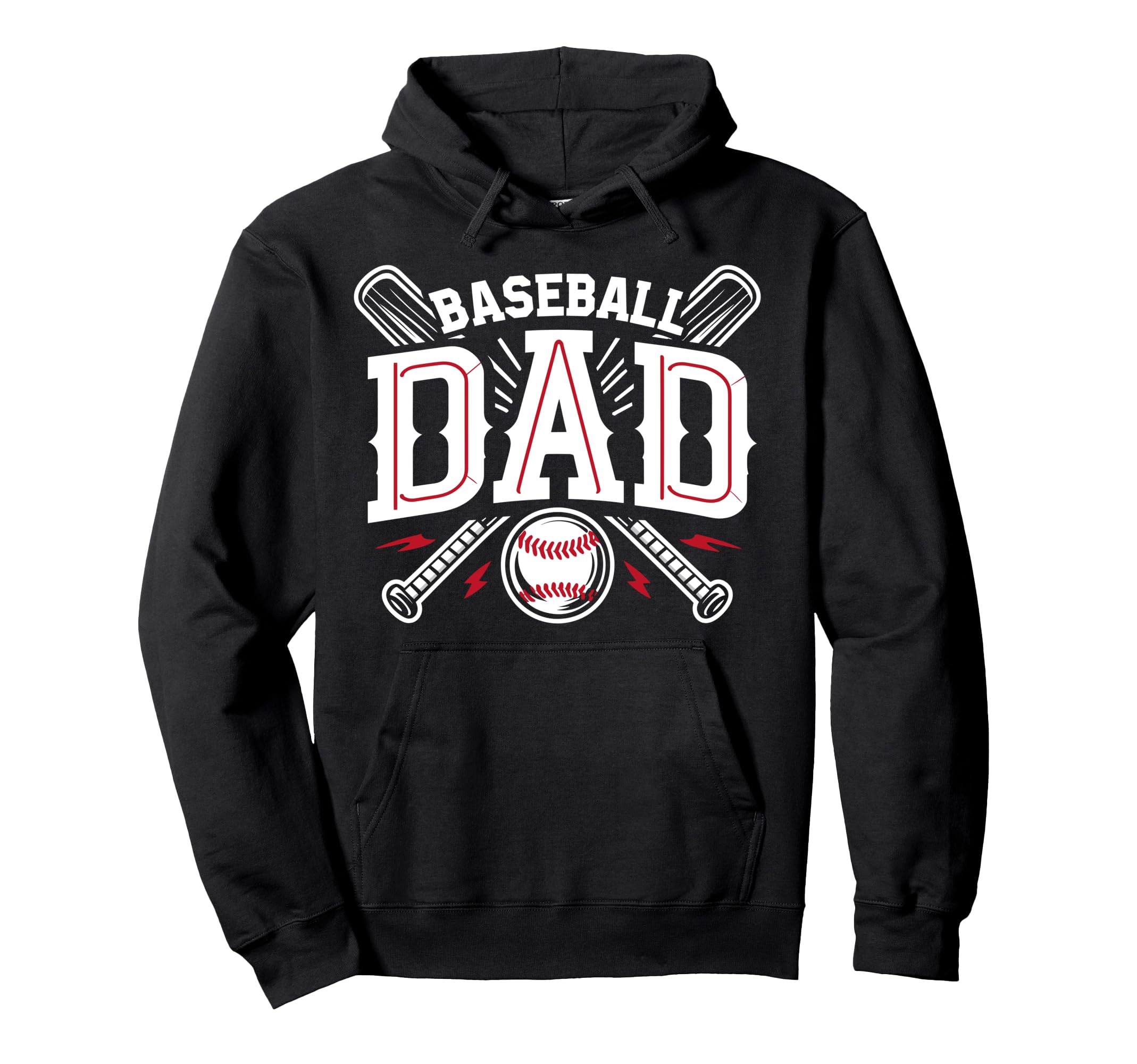 Baseball Dad Happy Fathers Day Hoodie - Custom Art Print Men Women - T-Shirt, Sweatshirt, Hoodie