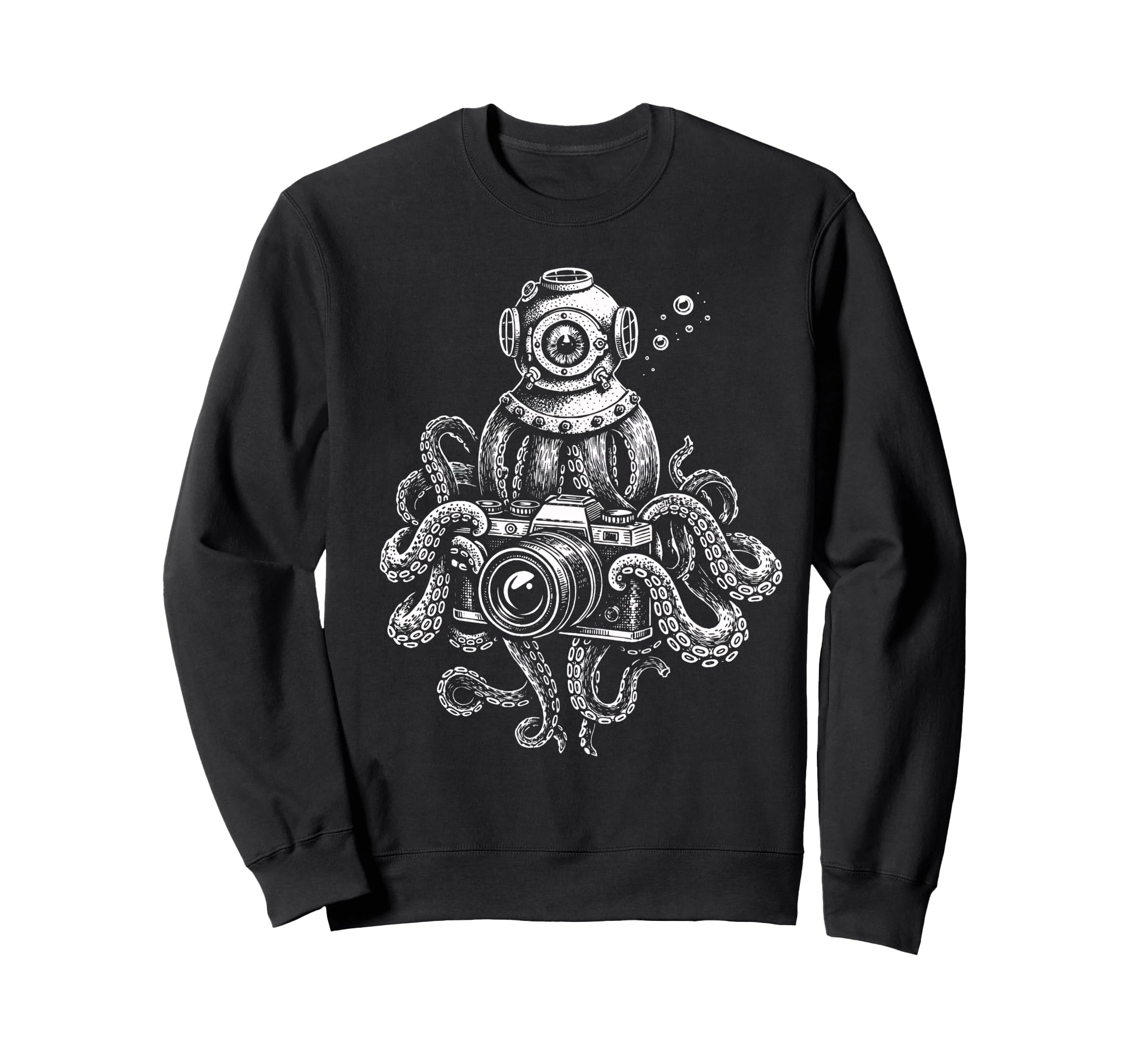 Octopus Camera Photographer Art Sweatshirt - Aesthetic Graphic Unisex - T-Shirt, Sweatshirt, Hoodie