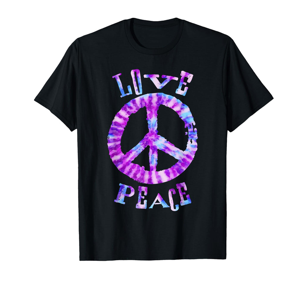 Peace Sign Love 60S 70S Tie Die T-Shirt - Aesthetic Graphic Men Women - T-Shirt, Sweatshirt, Hoodie