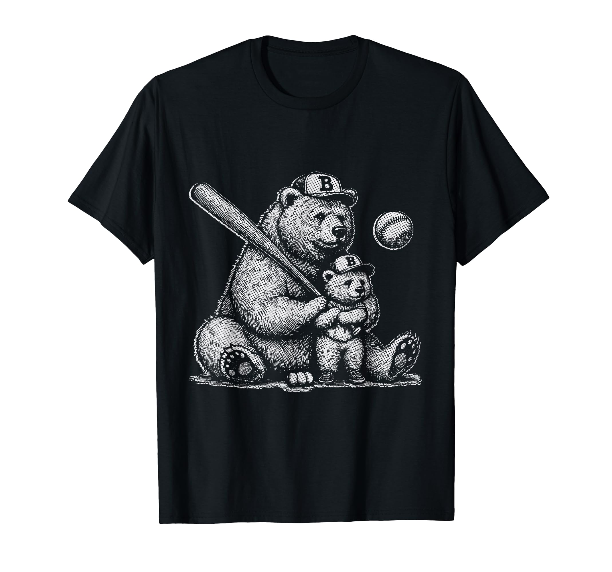 Mom Funny Baseball Bear Mom N Son T-Shirt - Casual Everyday Wear Men Women - T-Shirt, Sweatshirt, Hoodie