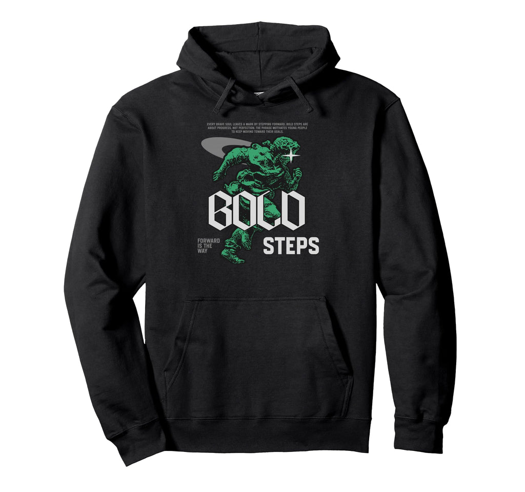 Bold Steps Y2K Streetwear Hoodie - Aesthetic Graphic Unisex - T-Shirt, Sweatshirt, Hoodie