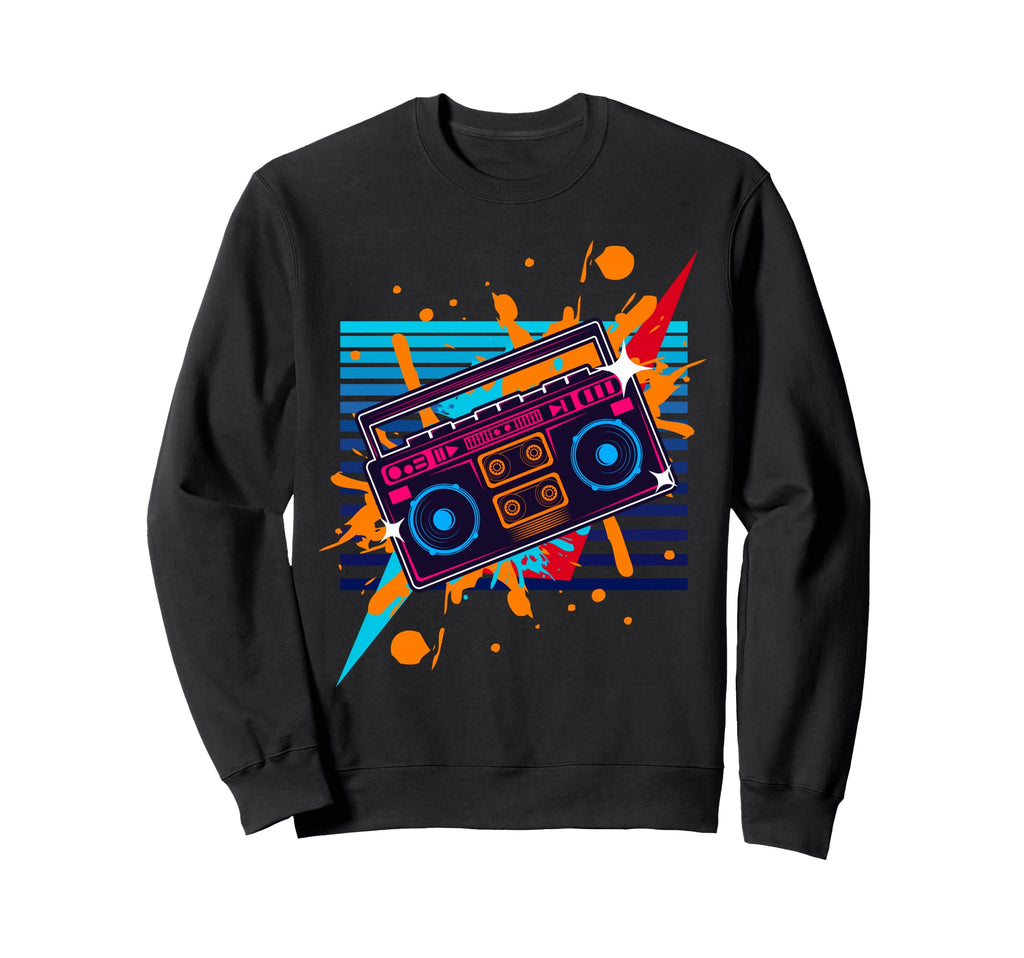 Boombox Radio Old School Hip Hop Sweatshirt - Unique Graphic for Adults - T-Shirt, Sweatshirt, Hoodie