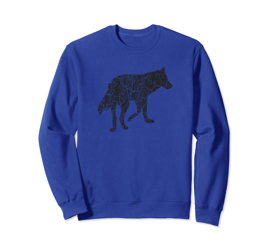 Wolf Distressed Wolf Sweatshirt - Aesthetic Graphic Men Women - T-Shirt, Sweatshirt, Hoodie